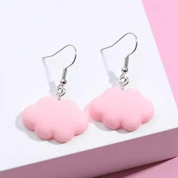 🆕Pink Cloud Charm Dangle Earrings - Picture 2 of 6